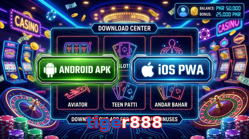 Main screen of Tiger888 download page for PK players